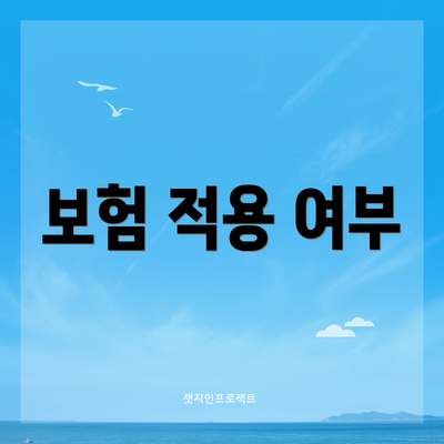 보험 적용 여부