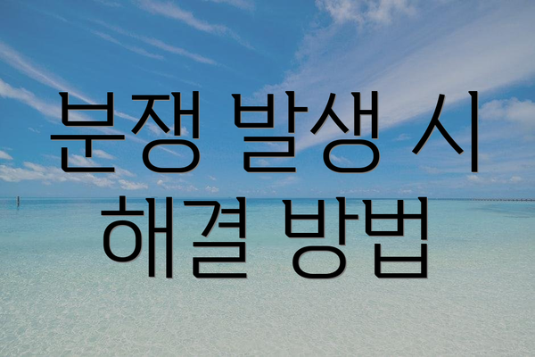 분쟁 발생 시 해결 방법