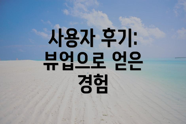 사용자 후기: 뷰업으로 얻은 경험