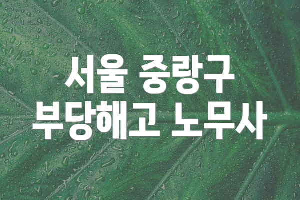 서울 중랑구 부당해고 노무사