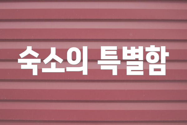숙소의 특별함