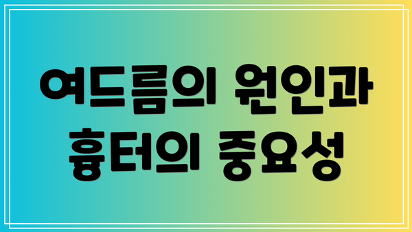 여드름의 원인과 흉터의 중요성