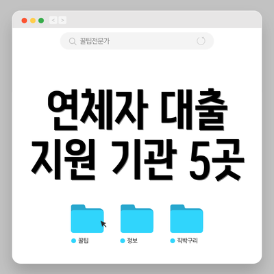 연체자 대출 지원 기관 5곳