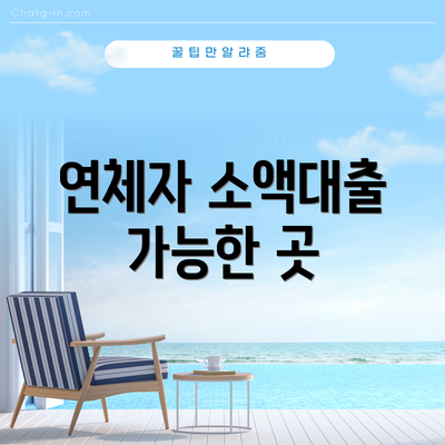 연체자 소액대출 가능한 곳
