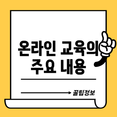 온라인 교육의 주요 내용