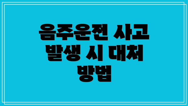 음주운전 사고 발생 시 대처 방법