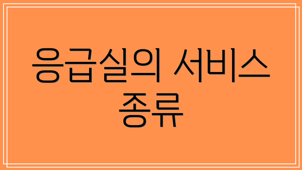 응급실의 서비스 종류
