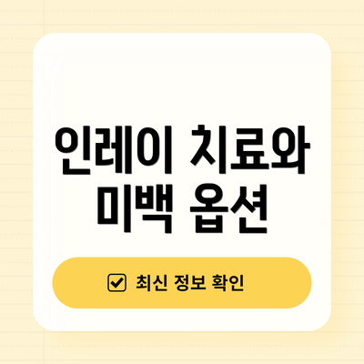 인레이 치료와 미백 옵션