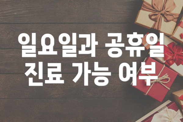 일요일과 공휴일 진료 가능 여부