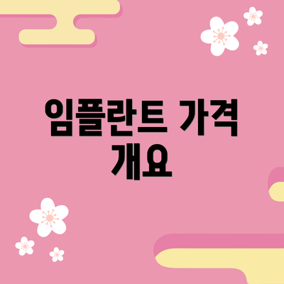 임플란트 가격 개요