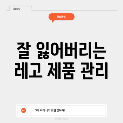 잘 잃어버리는 레고 제품 관리