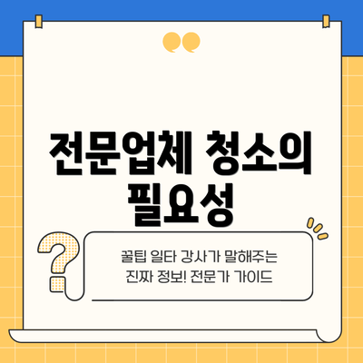 전문업체 청소의 필요성