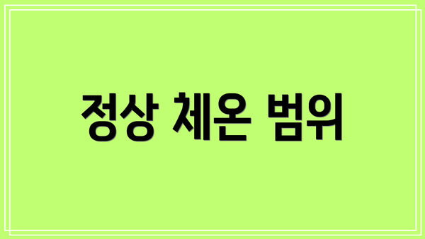 정상 체온 범위
