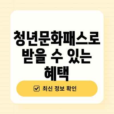 청년문화패스로 받을 수 있는 혜택