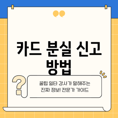카드 분실 신고 방법