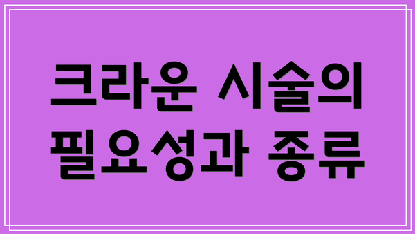 크라운 시술의 필요성과 종류