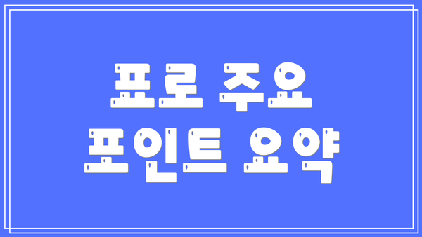 표로 주요 포인트 요약