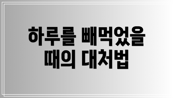 하루를 빼먹었을 때의 대처법