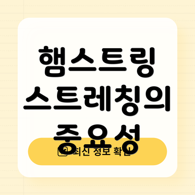 햄스트링 스트레칭의 중요성
