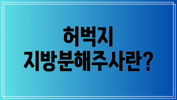 허벅지 지방분해주사란?