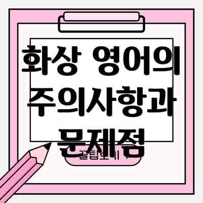 화상 영어의 주의사항과 문제점