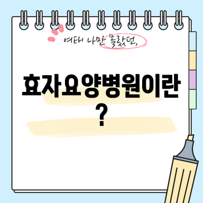 효자요양병원이란?
