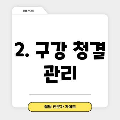 2. 구강 청결 관리