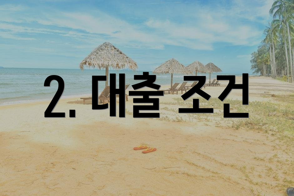 2. 대출 조건