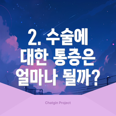 2. 수술에 대한 통증은 얼마나 될까?