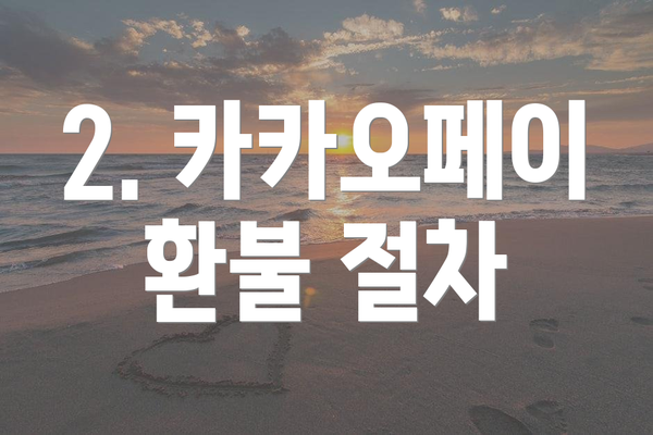 2. 카카오페이 환불 절차