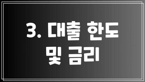 3. 대출 한도 및 금리