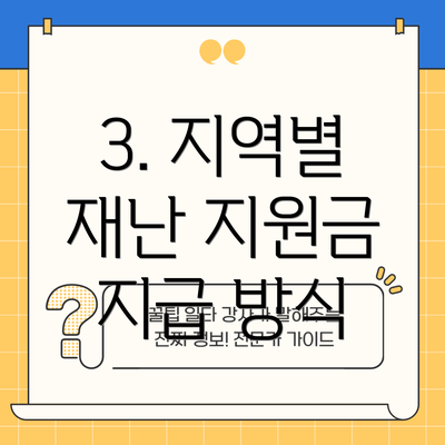 3. 지역별 재난 지원금 지급 방식