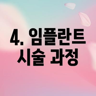 4. 임플란트 시술 과정