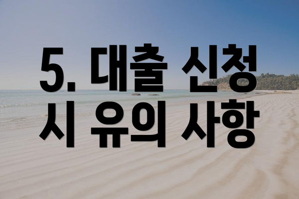5. 대출 신청 시 유의 사항