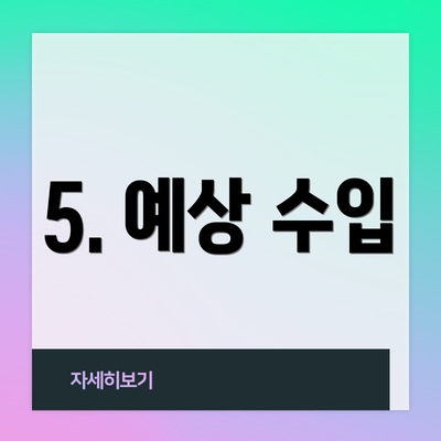 5. 예상 수입